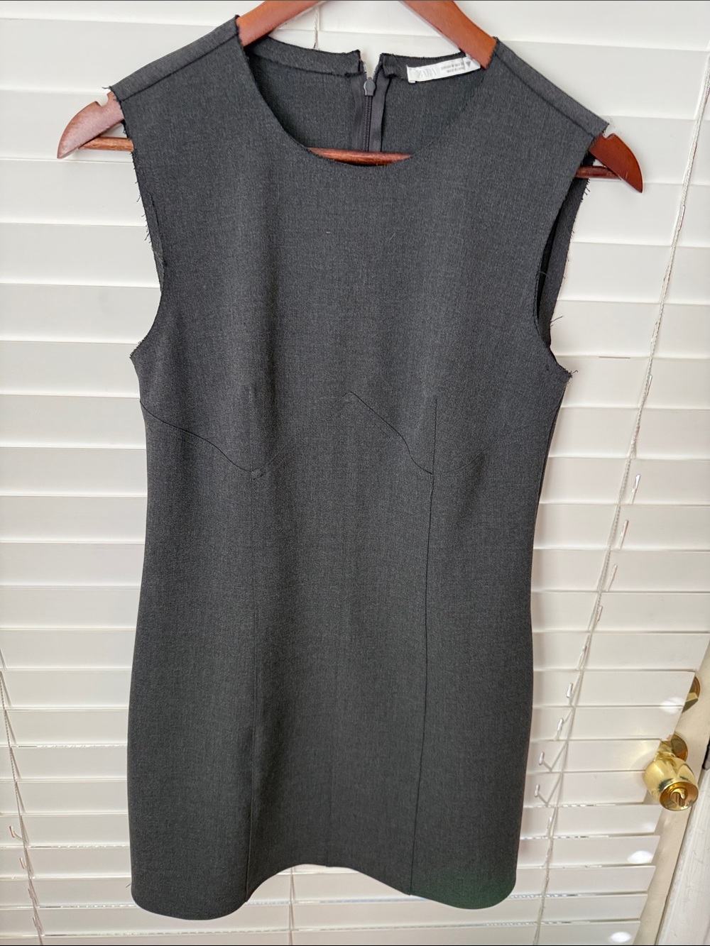 Zara Charcoal Sleeveless Sheath Dress